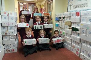 St Chad's School - part of the shoebox donation.